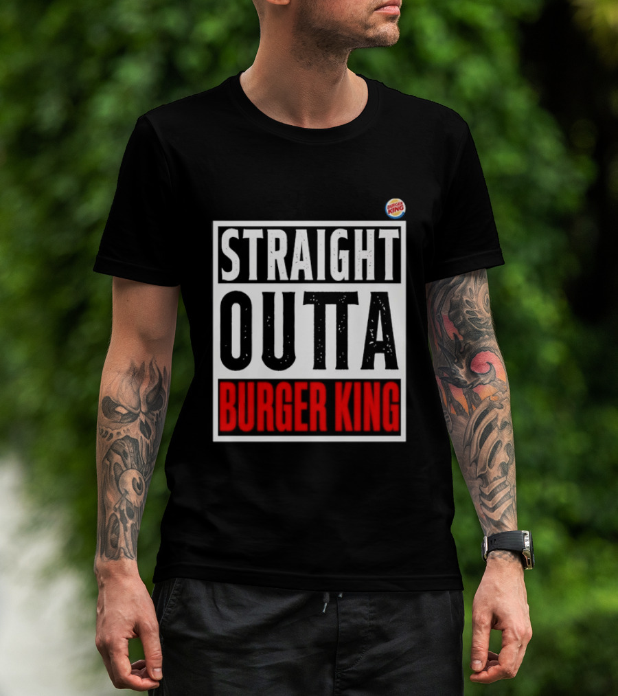 Straight Outta Burger King Fast Food Mockup T-Shirt