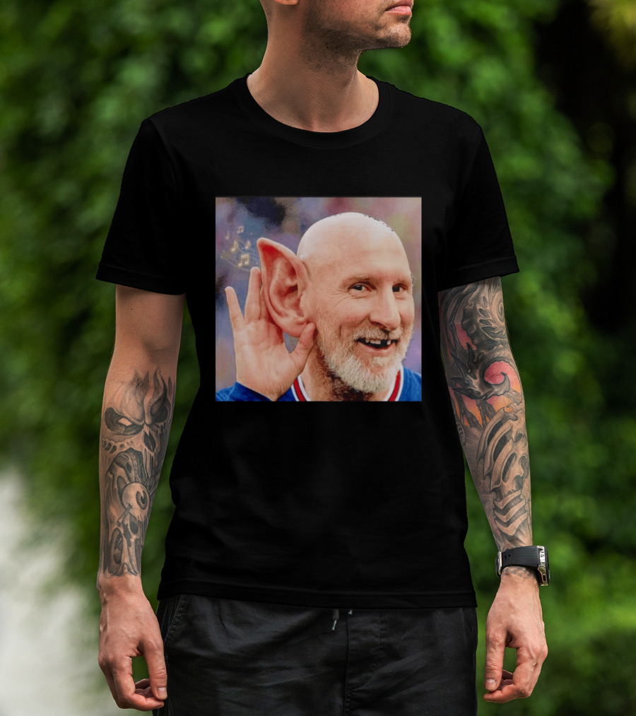 Lionel Messi Elf Meme Pessi Big Ear Music Notes Bald Man T-Shirt