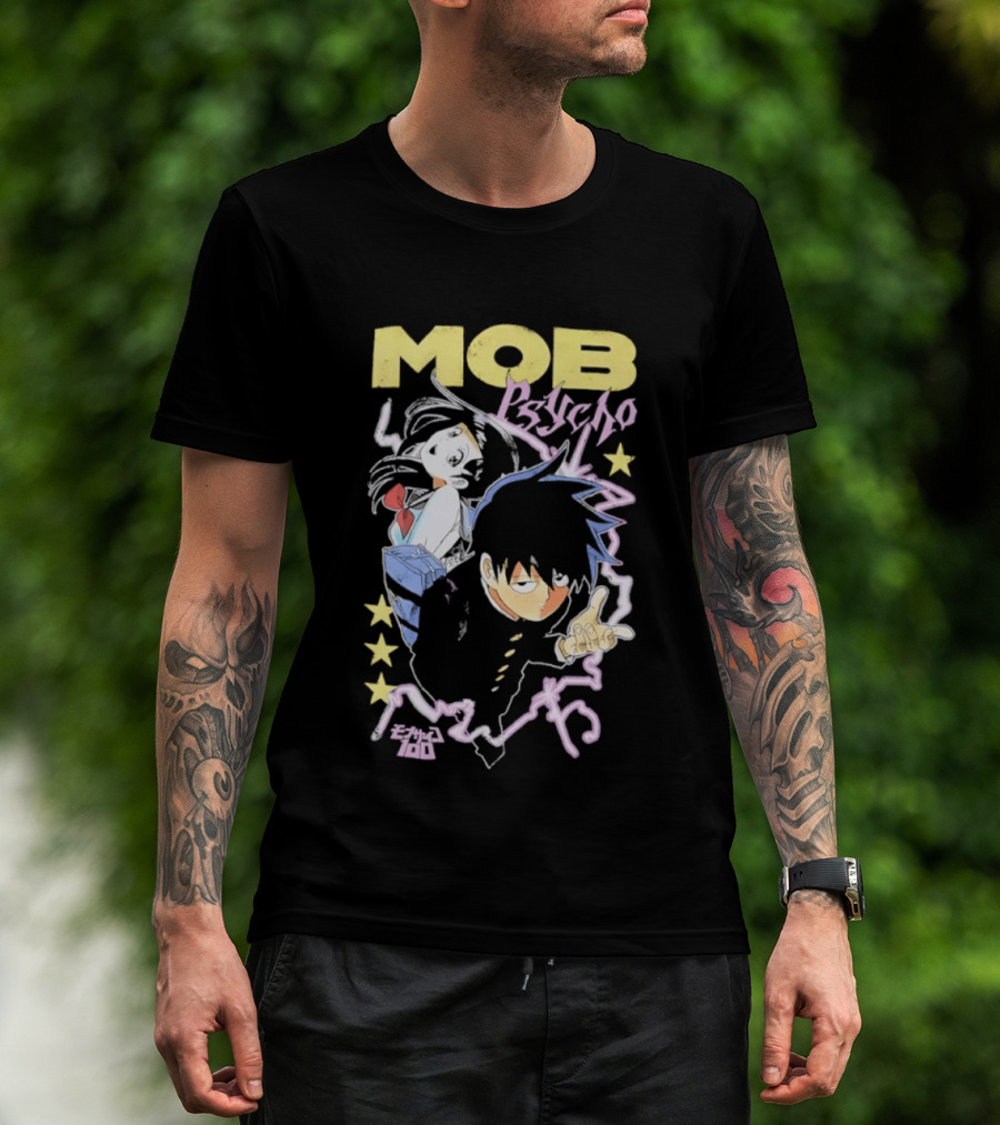 Mob Psycho 100 Anime Shigeo Kageyama Distressed T-Shirt