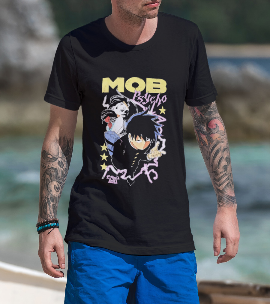 Mob Psycho 100 Anime Shigeo Kageyama Distressed T-Shirt