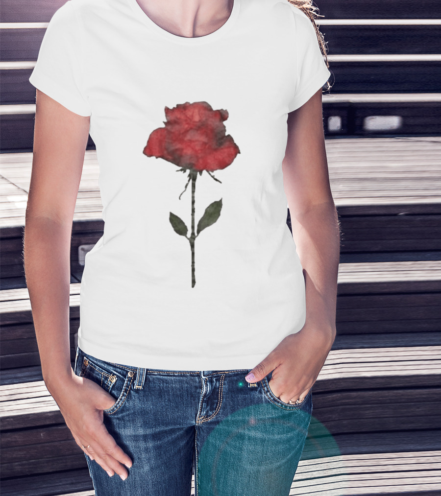 Original CORTIS Seonghyeon Acne Studios Women's Red Rose 2026 T-Shirt