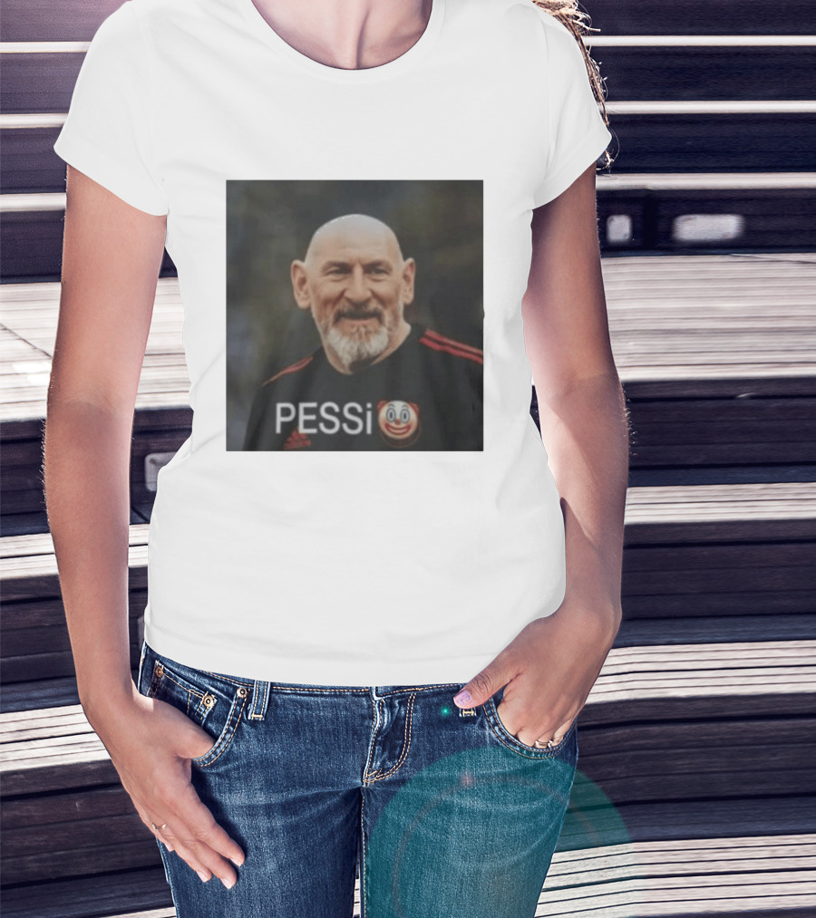 Pessi Clown Meme With AC Milan Jersey Featuring Bald Elderly Man T-Shirt