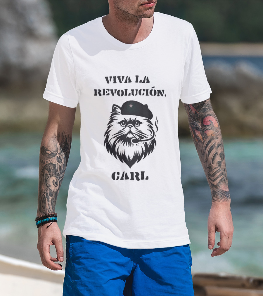 Viva La Revolución Carl Beret Cat T-Shirt