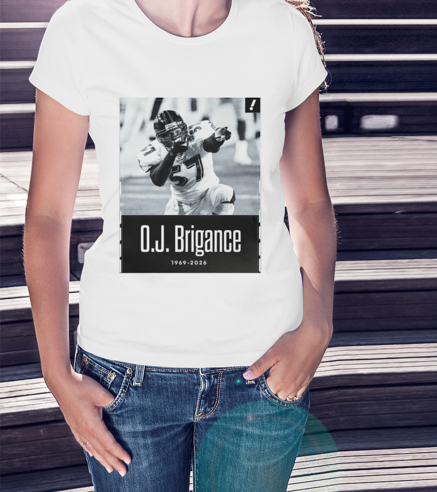 O.J. Brigance 1969 2026 Football Player Memoriam T-Shirt