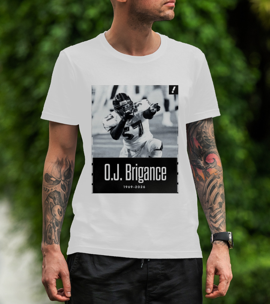 O.J. Brigance 1969 2026 Football Player Memoriam T-Shirt