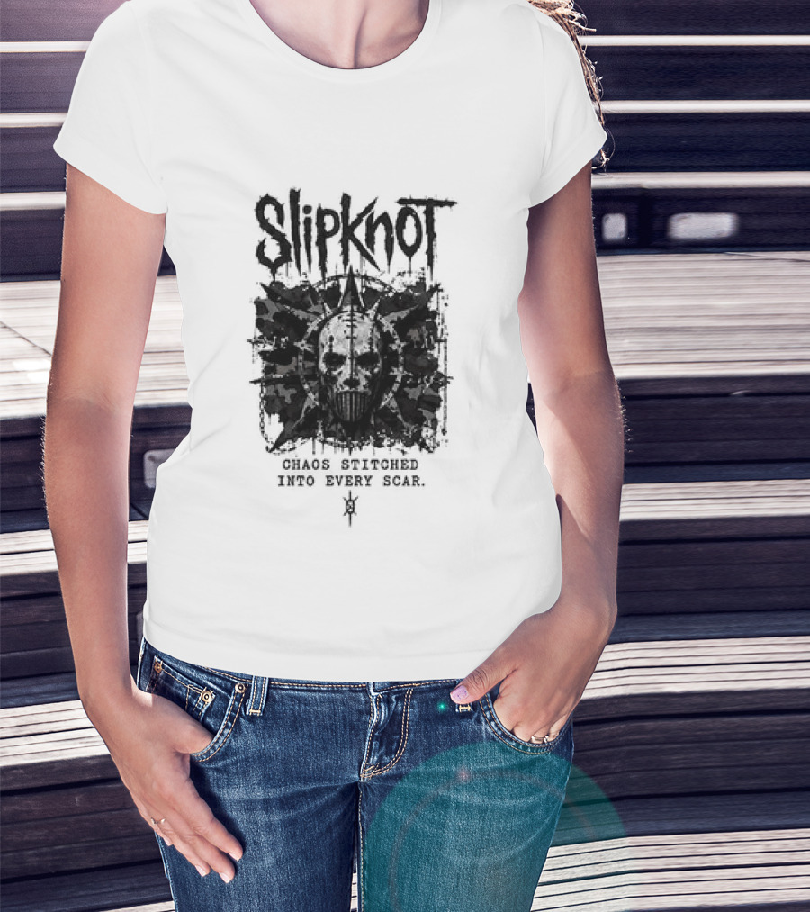 Slipknot Chaos Stitched Into Every Scar Grunge Mask T-Shirt
