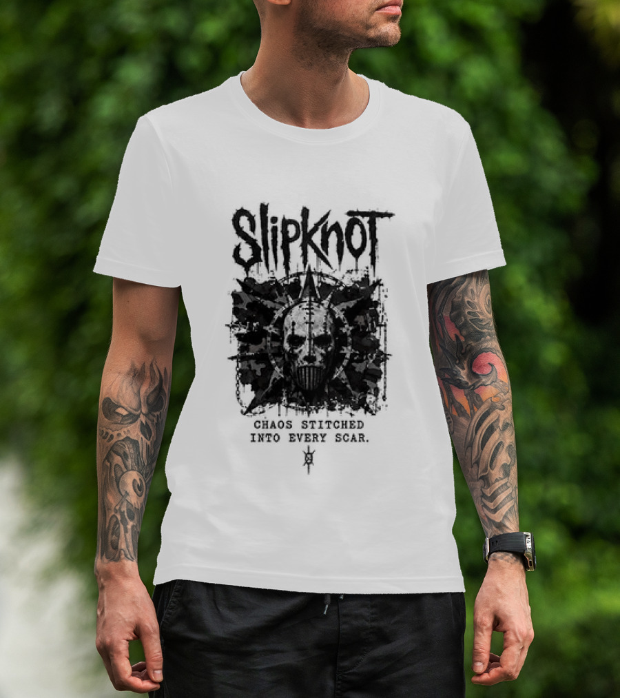Slipknot Chaos Stitched Into Every Scar Grunge Mask T-Shirt