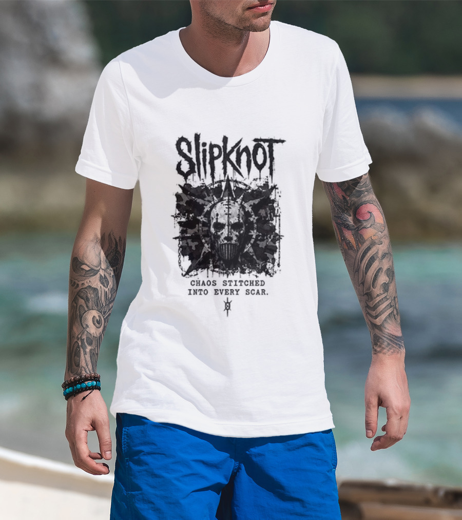 Slipknot Chaos Stitched Into Every Scar Grunge Mask T-Shirt
