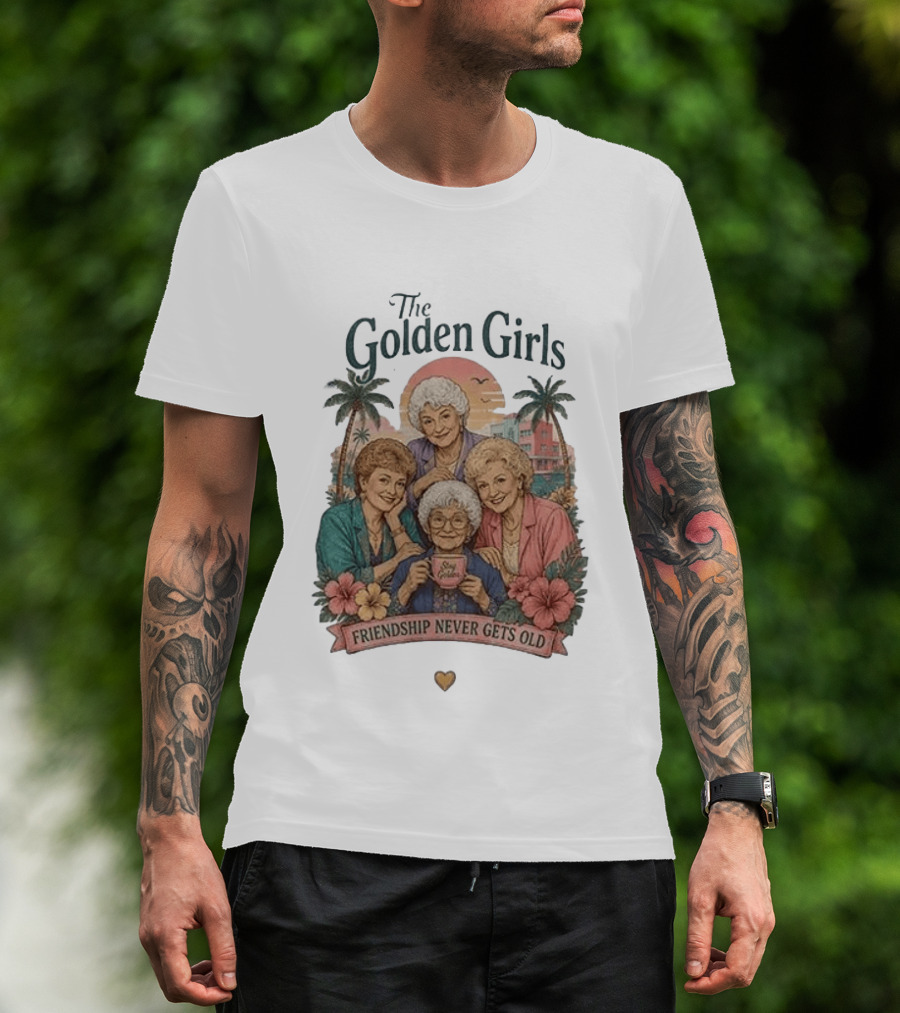 The Golden Girls Friendship Never Gets Old Thank You For Being A Friend Tropical Scene T-Shirt
