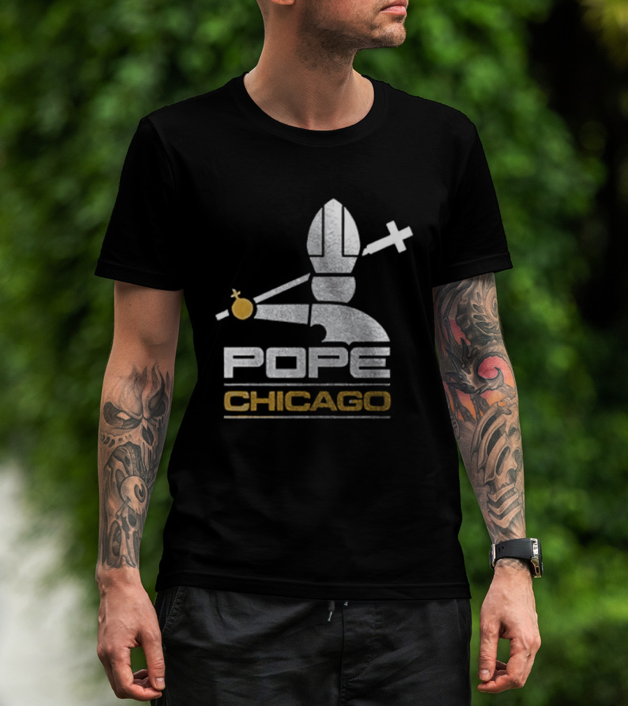 Chicago White Sox Pope Chicago Silver Cross Baseball T-Shirt