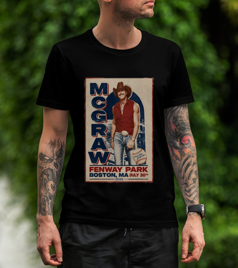 Tim McGraw Fenway Park Boston July 30 2026 Event T-Shirt