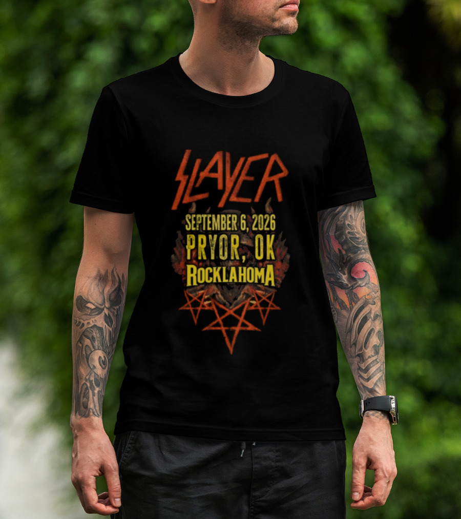 Slayer September 6 2026 Pryor OK Rocklahoma T-Shirt