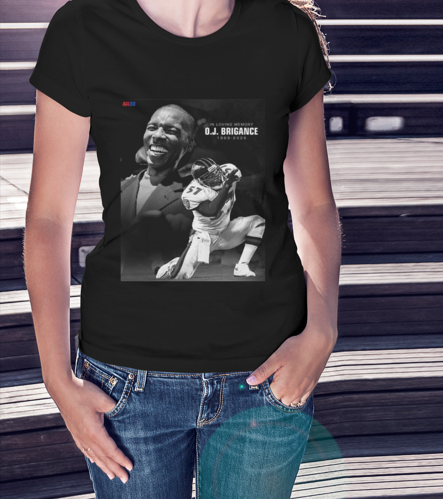 All22 O.J. Brigance In Loving Memory 1969 2026 Football Number 57 T-Shirt