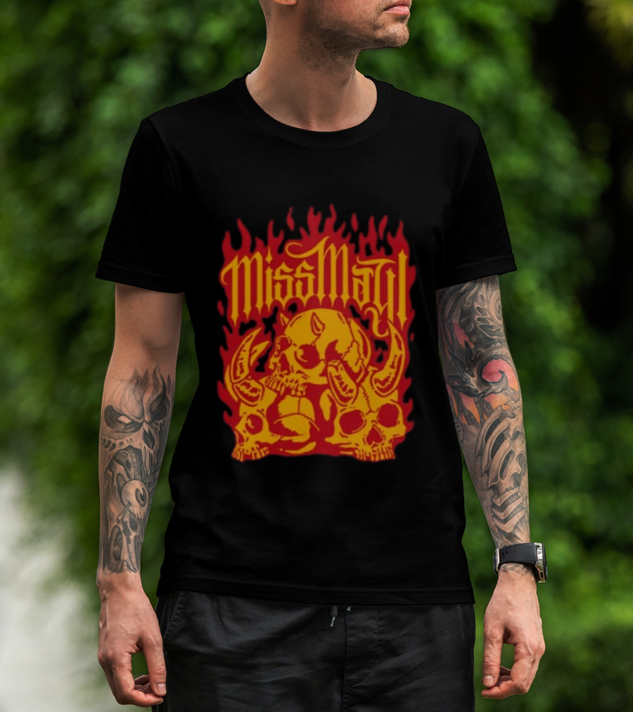 Solid State Records Miss May I Skull Flames No Place For Me Black T-Shirt