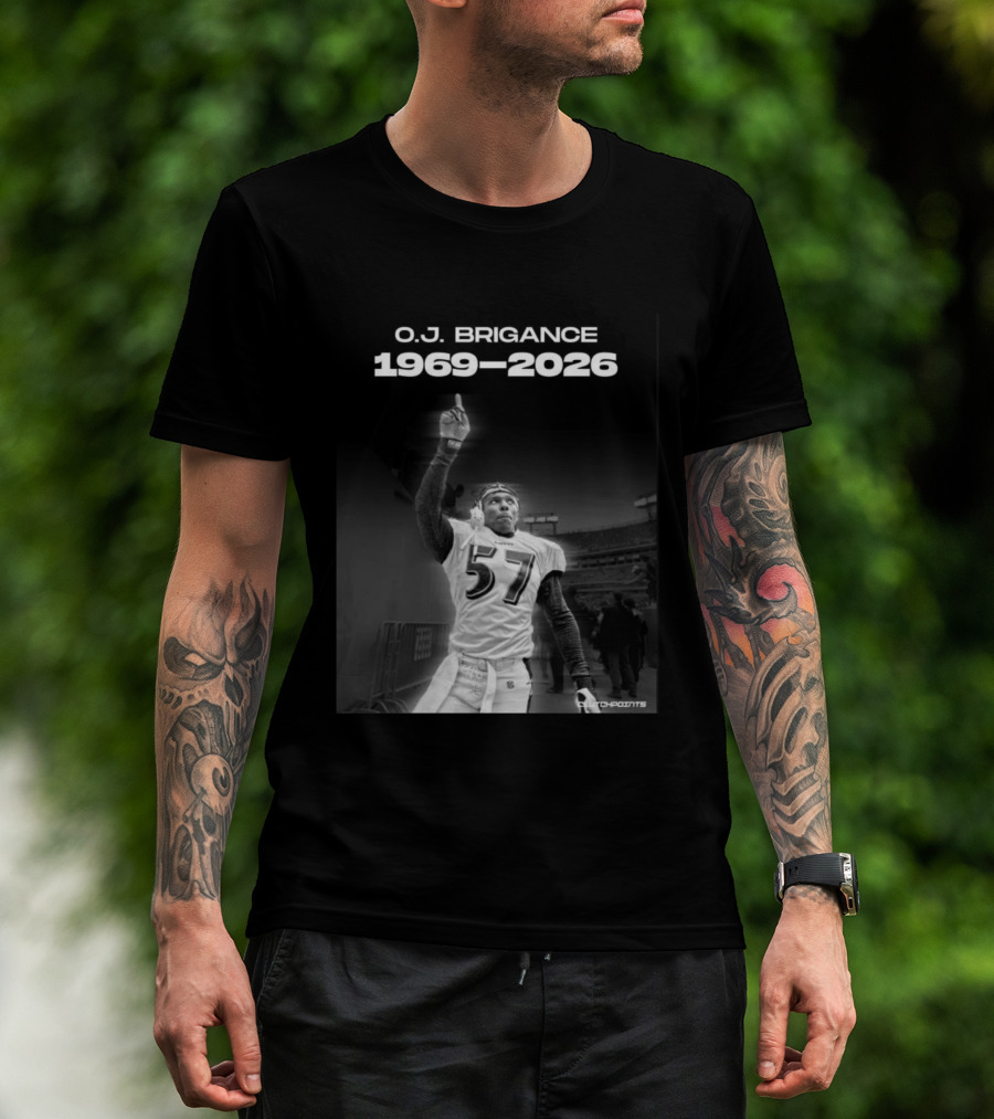 O.J. Brigance 1969 2026 Ravens Linebacker Legacy T-Shirt