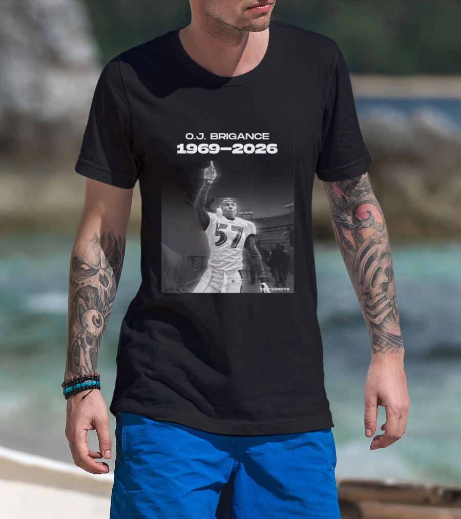 O.J. Brigance 1969 2026 Ravens Linebacker Legacy T-Shirt