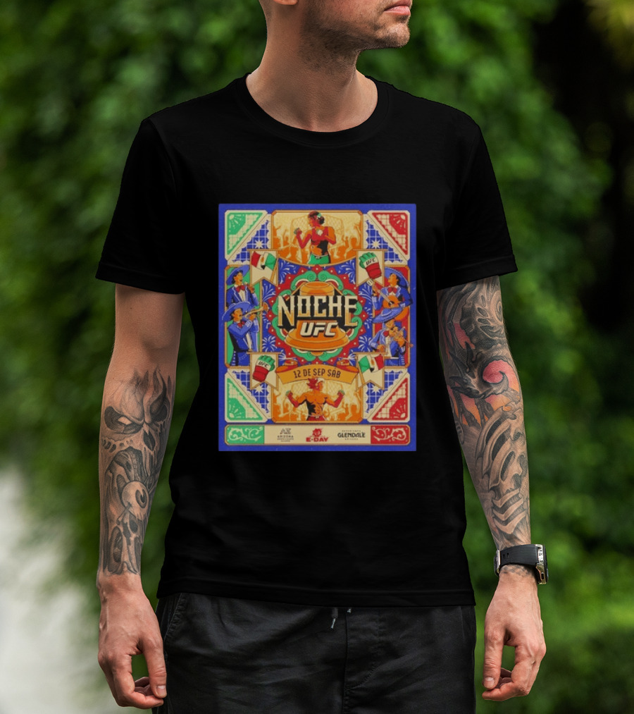 Noche UFC 12 De Sep Sáb Glendale Arizona Event Fiesta Vibrant S And Music Celebration T-Shirt