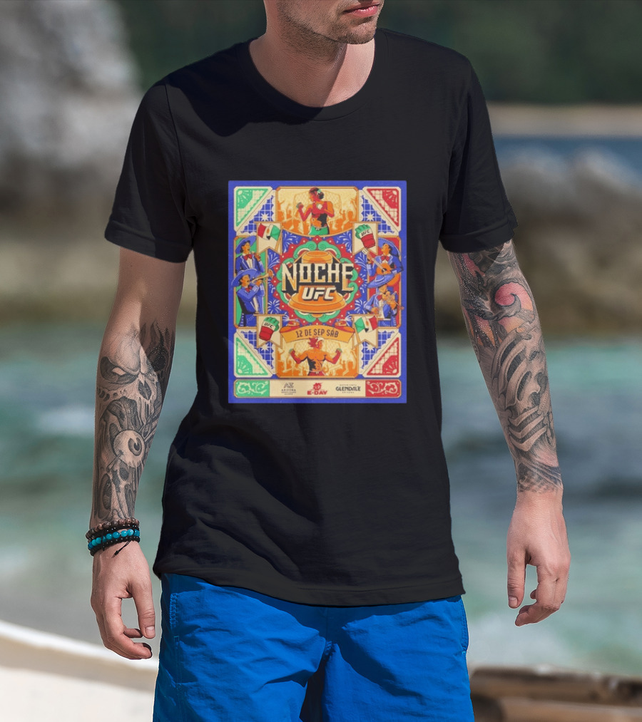 Noche UFC 12 De Sep Sáb Glendale Arizona Event Fiesta Vibrant S And Music Celebration T-Shirt
