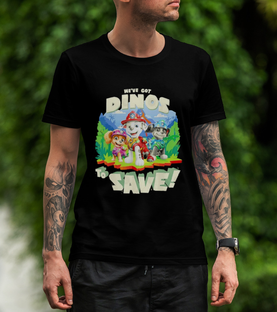 Paw Patrol We've Got Dinos To Save Marshall Adventure With Dinosaurs T-Shirt