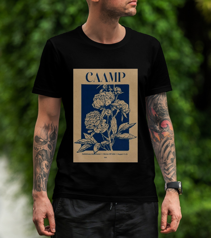 CAAMP KettleHouse Amphitheater Bonner MT August 17+18 2026 Floral T-Shirt