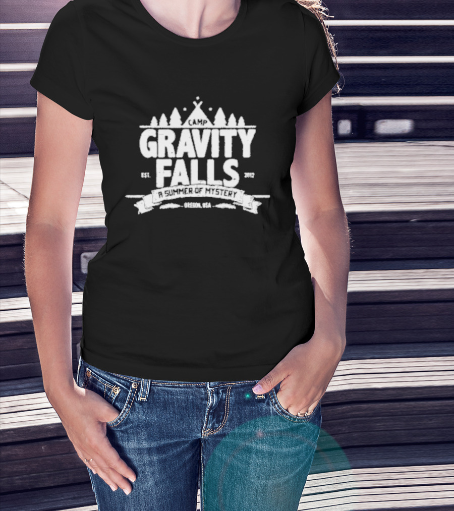 Camp Gravity Falls A Summer Of Mystery Drecon USA Est. 2012 T-Shirt