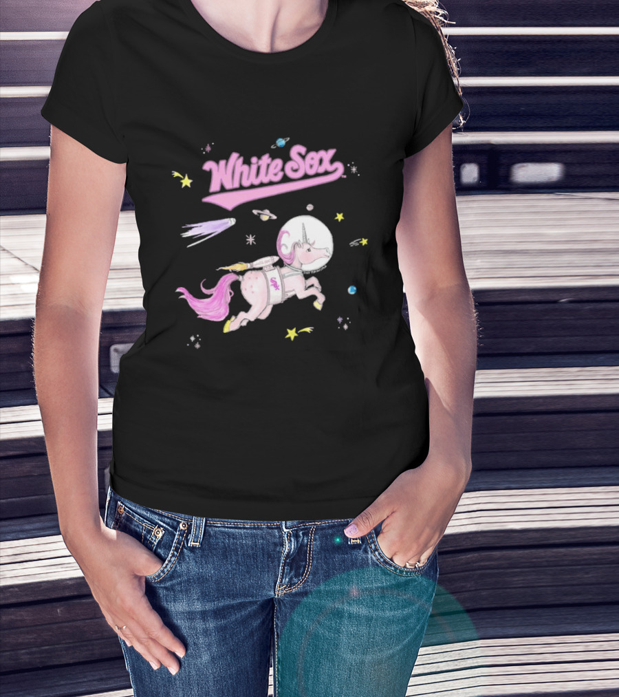 Chicago White Sox Tiny Turnip Youth Space Unicorn Galaxy Adventure T-Shirt