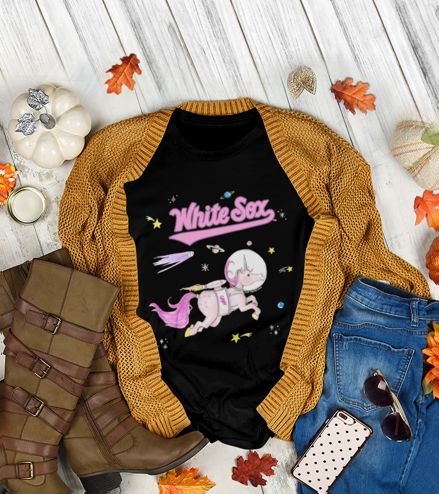 Chicago White Sox Tiny Turnip Youth Space Unicorn Galaxy Adventure T-Shirt