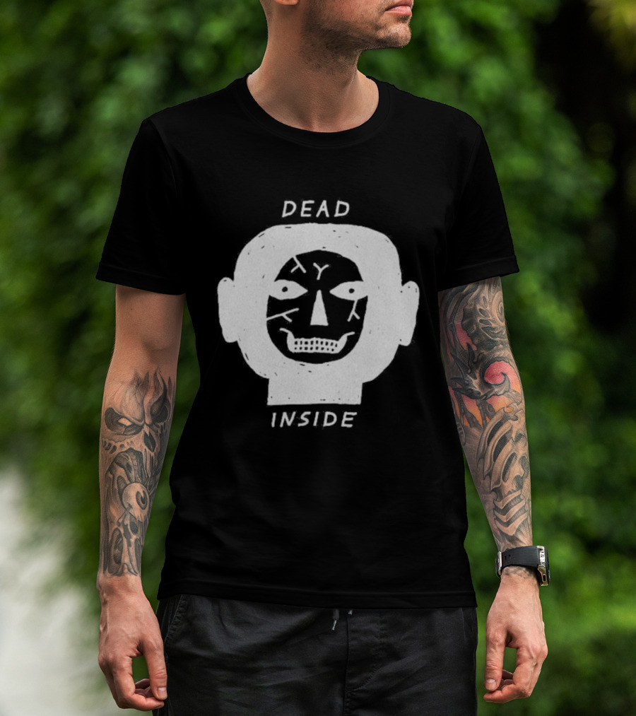 Dead Inside Skull Face Gothic Dark Minimalist T-Shirt