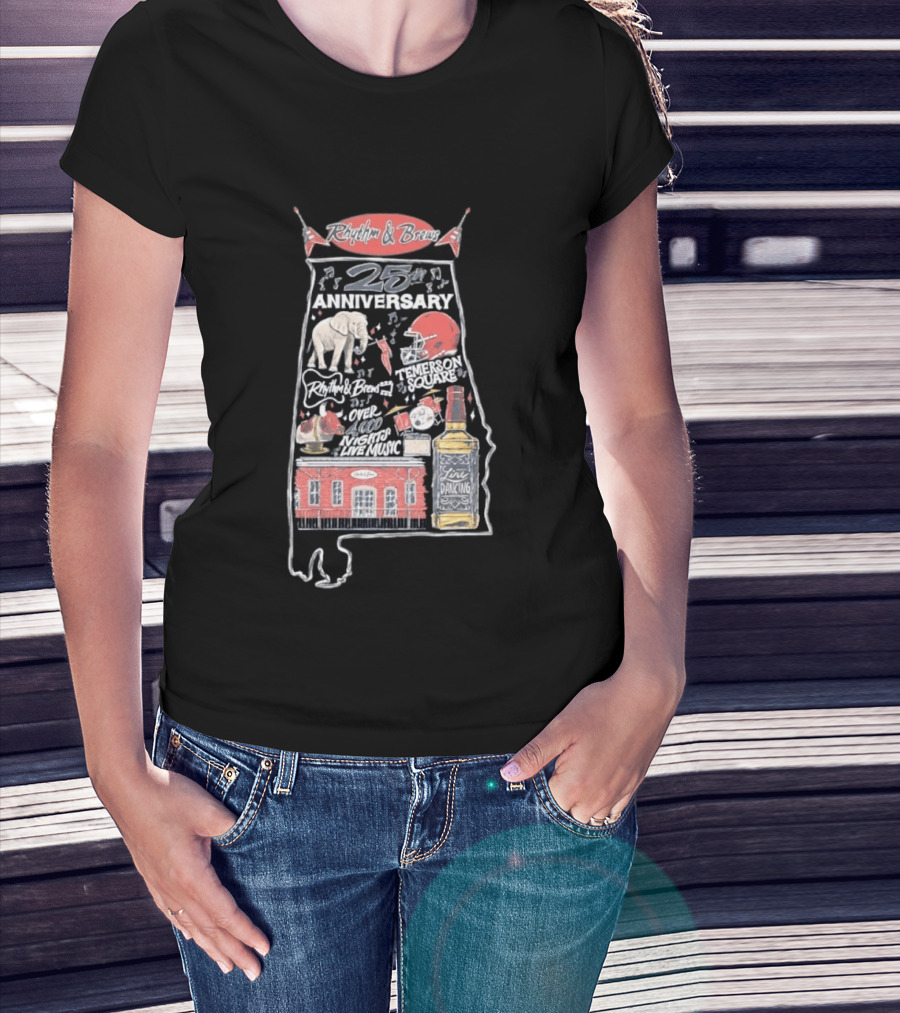 Rhythm & Brews 25th Anniversary Temerson Square Live Music Celebration Over 1000 Nights T-Shirt