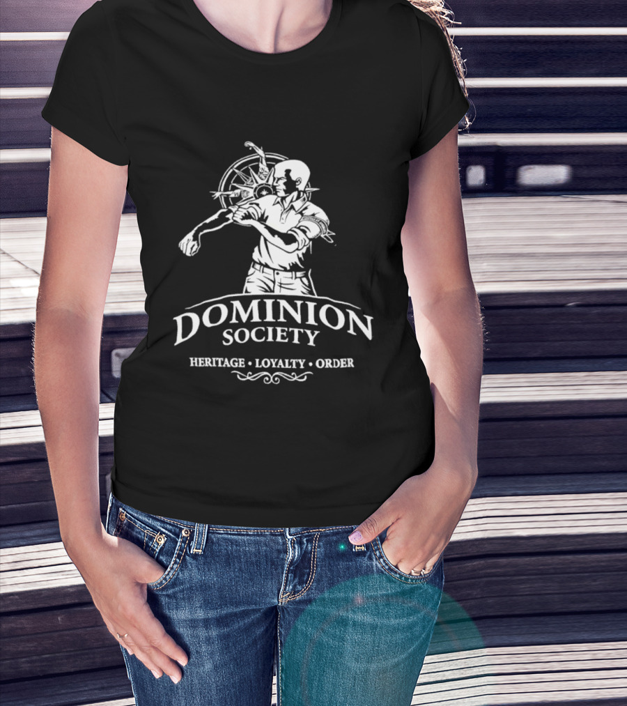 Dominion Society Heritage Loyalty Order Unitas Et Animus Wheel And Figure T-Shirt