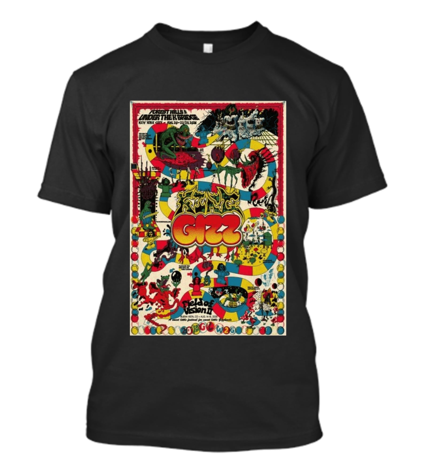 Goose Aug 18 2026 Commodore Ballroom Vancouver BC Flying Gizz Field Of Vision New York City Forest Hills Under The Rainbow T-Shirt