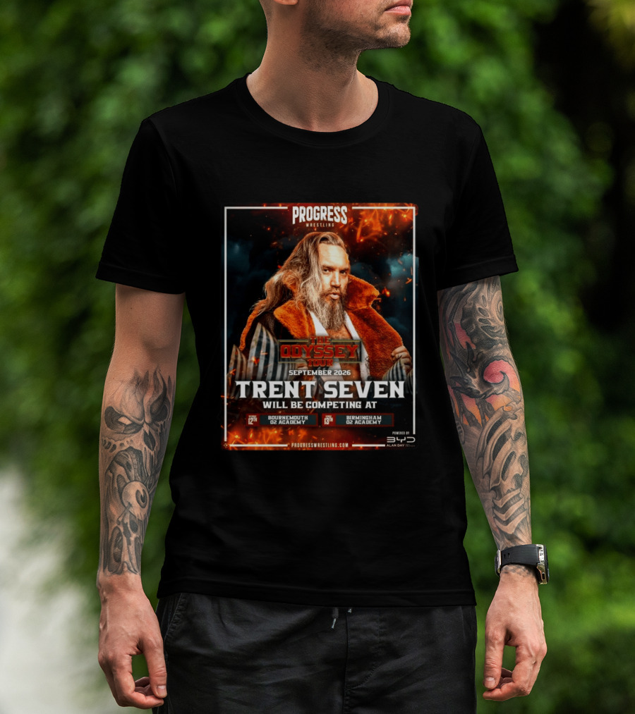 Progress Wrestling Odyssey Tour September 2026 Trent Seven Bournemouth Birmingham O2 Academy T-Shirt