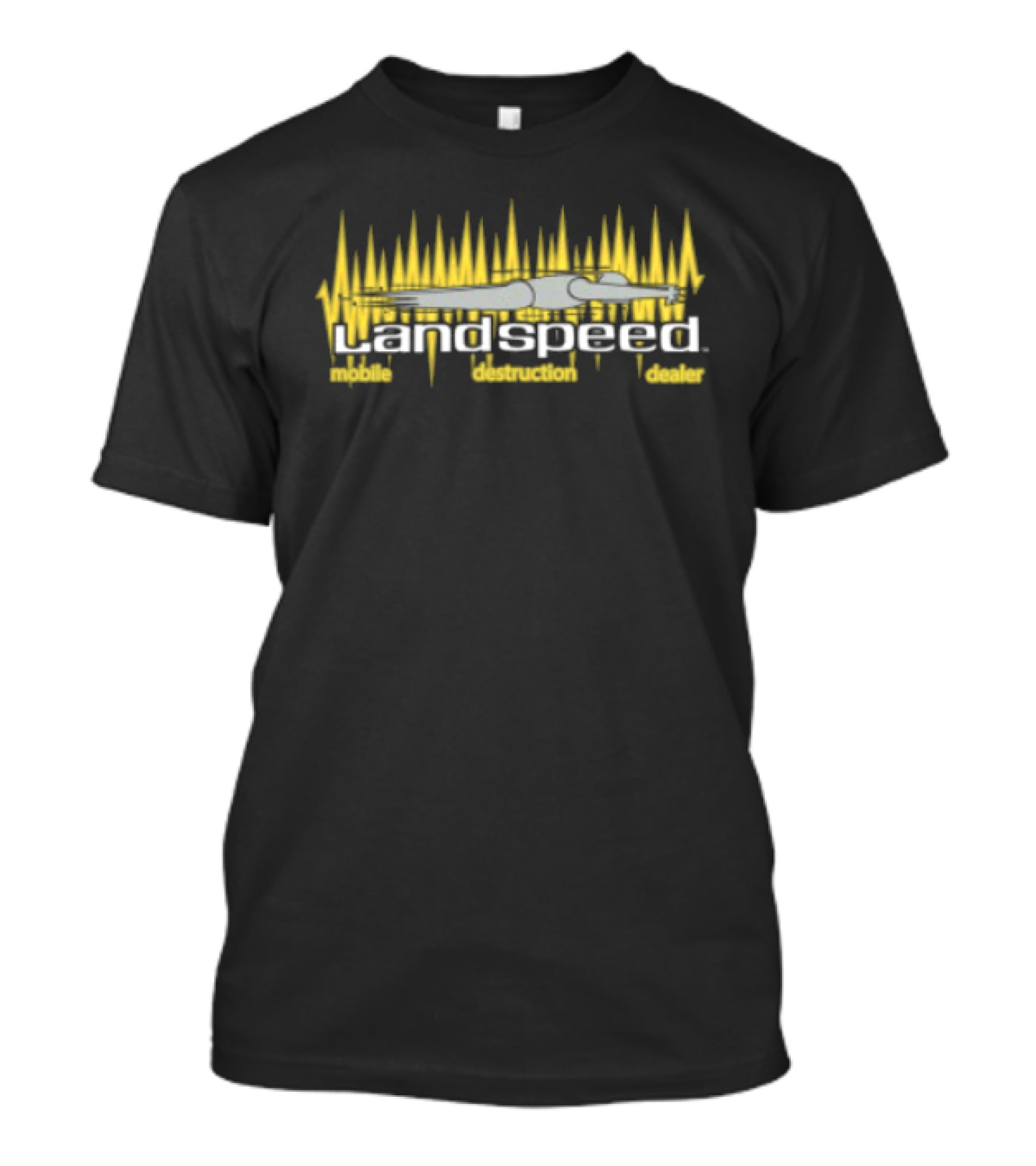 Welcome To Bootville Store Landspeed Yellow Flame Racer T-Shirt