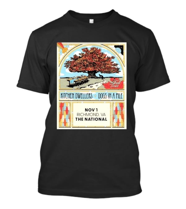 Kitchen Dwellers Dogs In A Pile Fall Tour 2026 Richmond VA The National November 1 T-Shirt