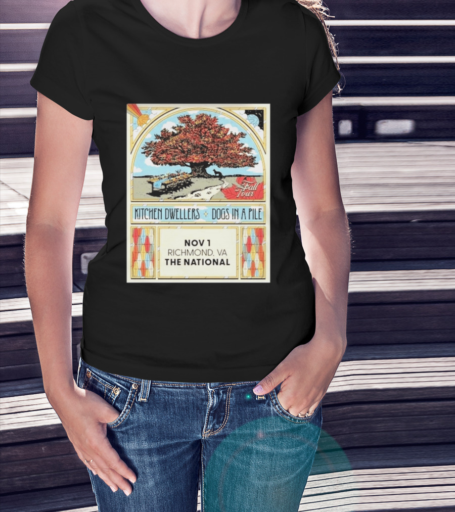 Kitchen Dwellers Dogs In A Pile Fall Tour 2026 Richmond VA The National November 1 T-Shirt