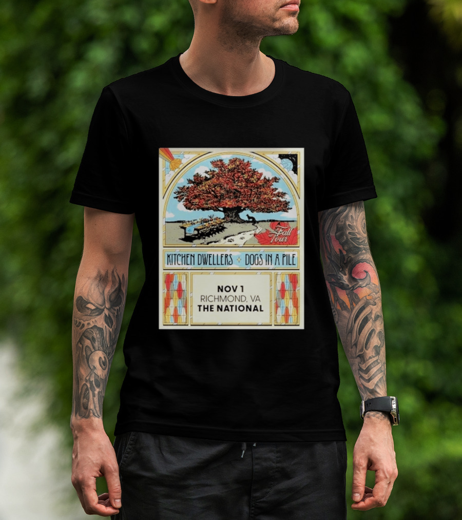 Kitchen Dwellers Dogs In A Pile Fall Tour 2026 Richmond VA The National November 1 T-Shirt