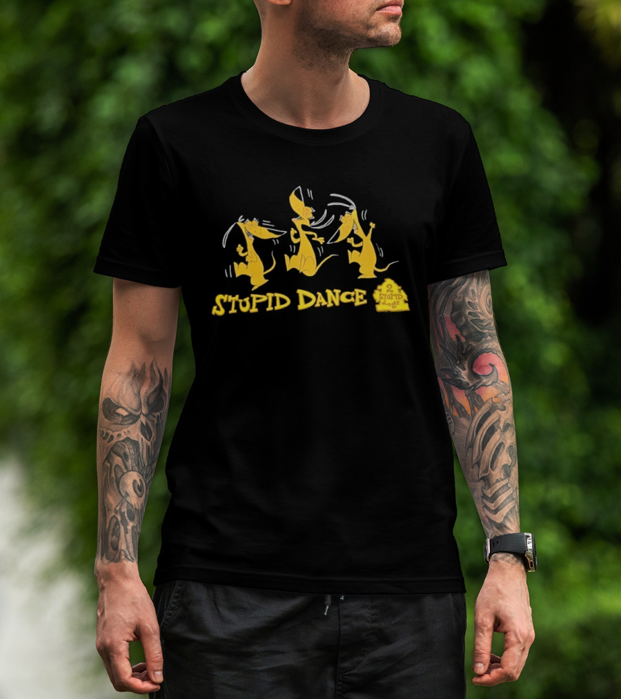 2 Stupid Dogs Stupid Dance Hanna Barbera Animation Vintage 90s Cartoon T-Shirt