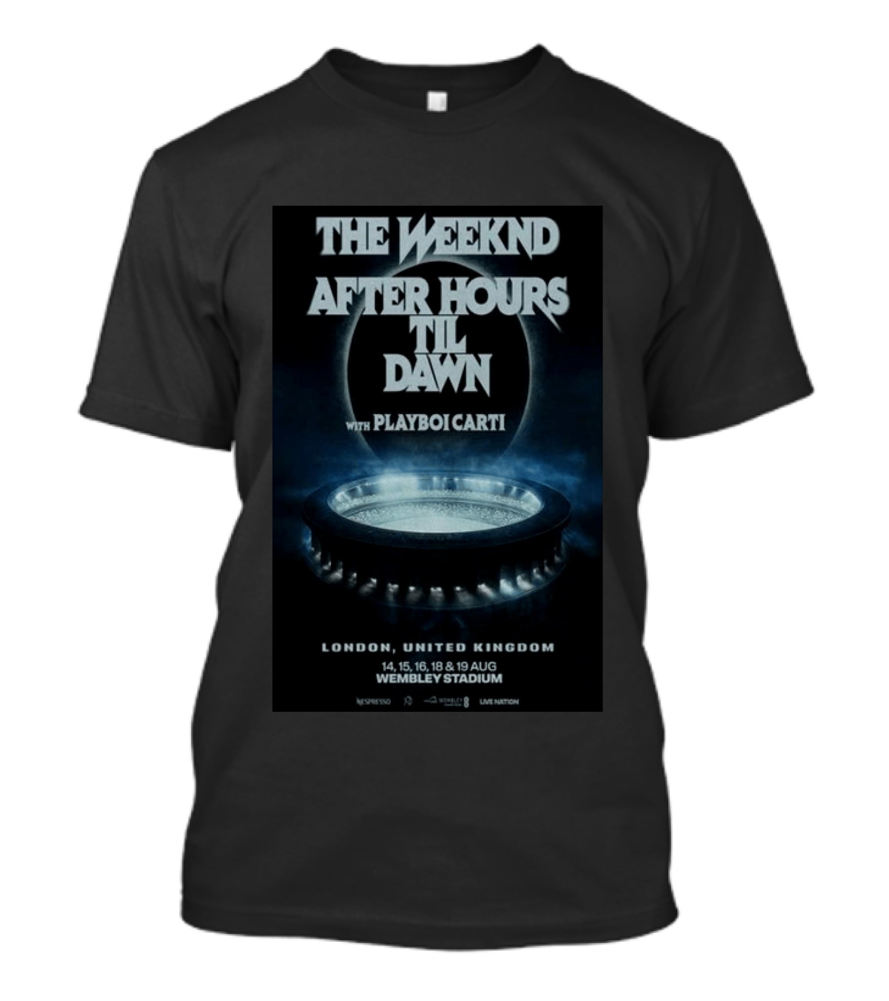 The Weeknd After Hours Til Dawn Playboi Carti London Wembley Stadium August 2026 T-Shirt