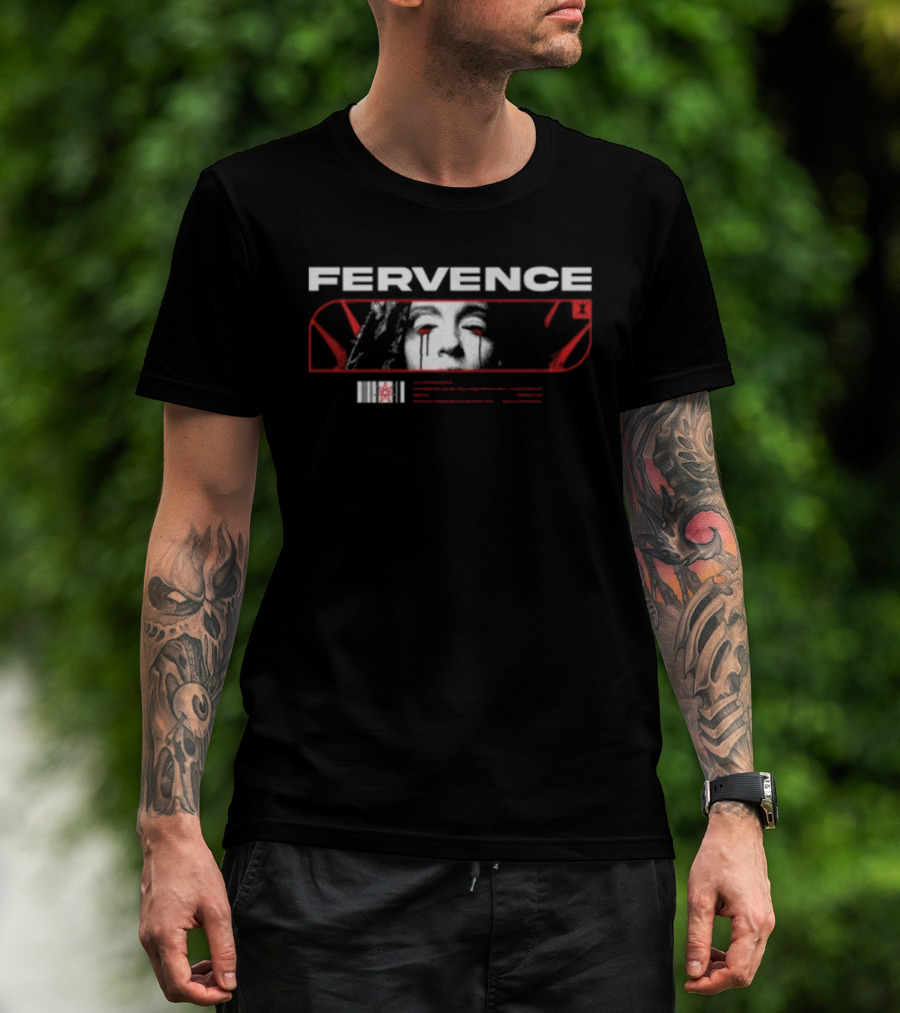 Indiemerchstore Fervence Constructs Effigy Red White Face T-Shirt