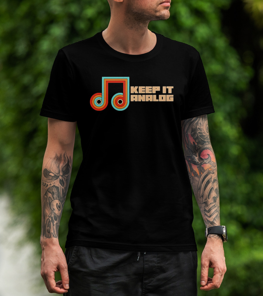 Keep It Analog Retro Cassette Tape Vibes Vintage Music Note T-Shirt