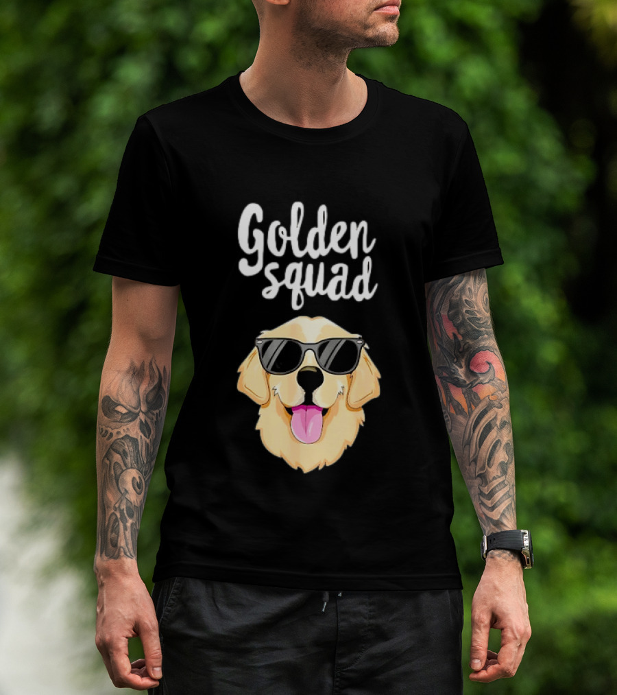 Golden Squad Golden Retriever Dog With Sunglasses T-Shirt