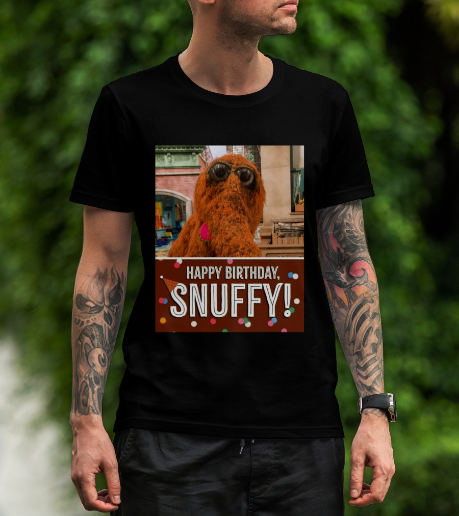 Happy Birthday Snuffy Celebrate With Cheerful Confetti T-Shirt