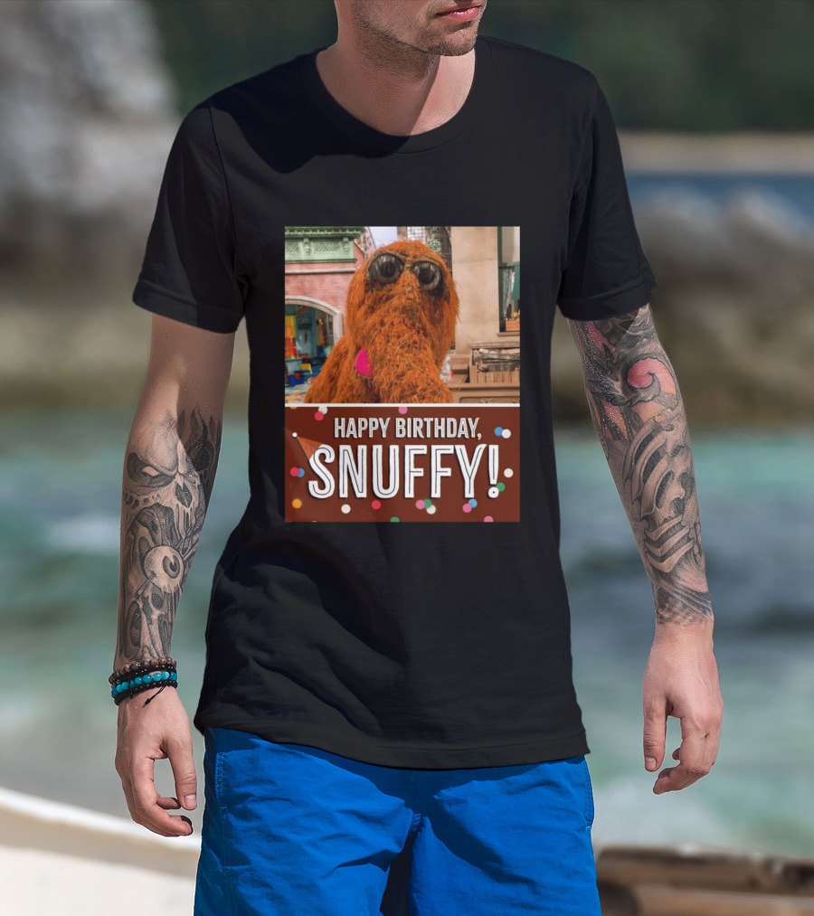 Happy Birthday Snuffy Celebrate With Cheerful Confetti T-Shirt