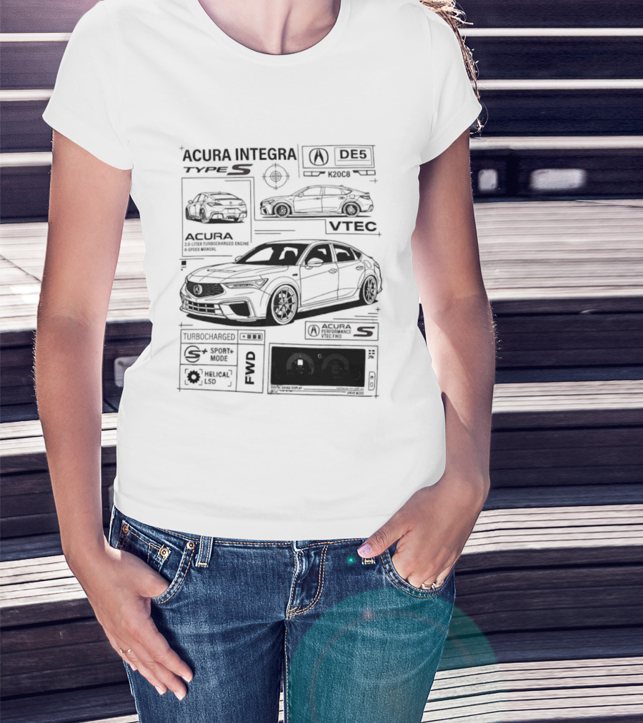 Acura Integra Type S Technical Blueprint T-Shirt