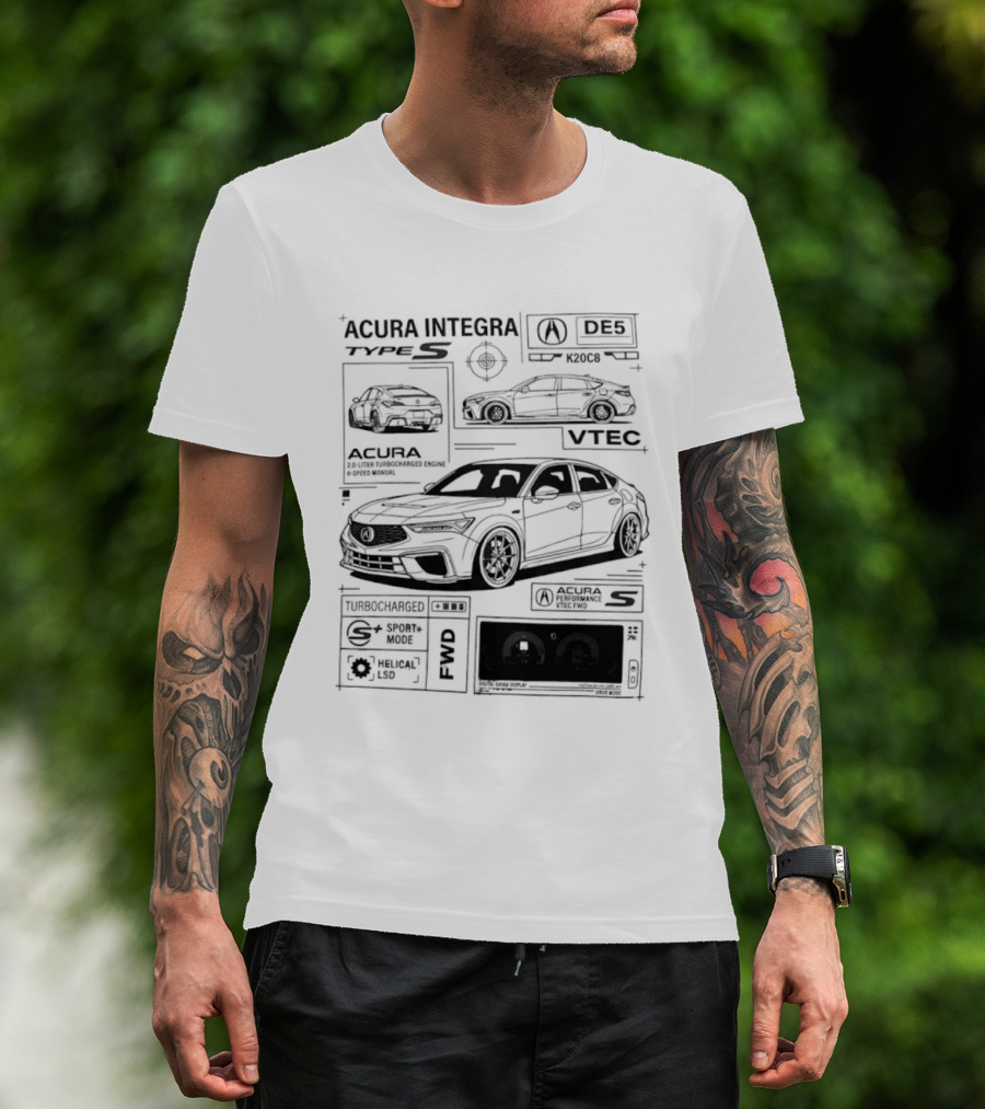 Acura Integra Type S Technical Blueprint T-Shirt