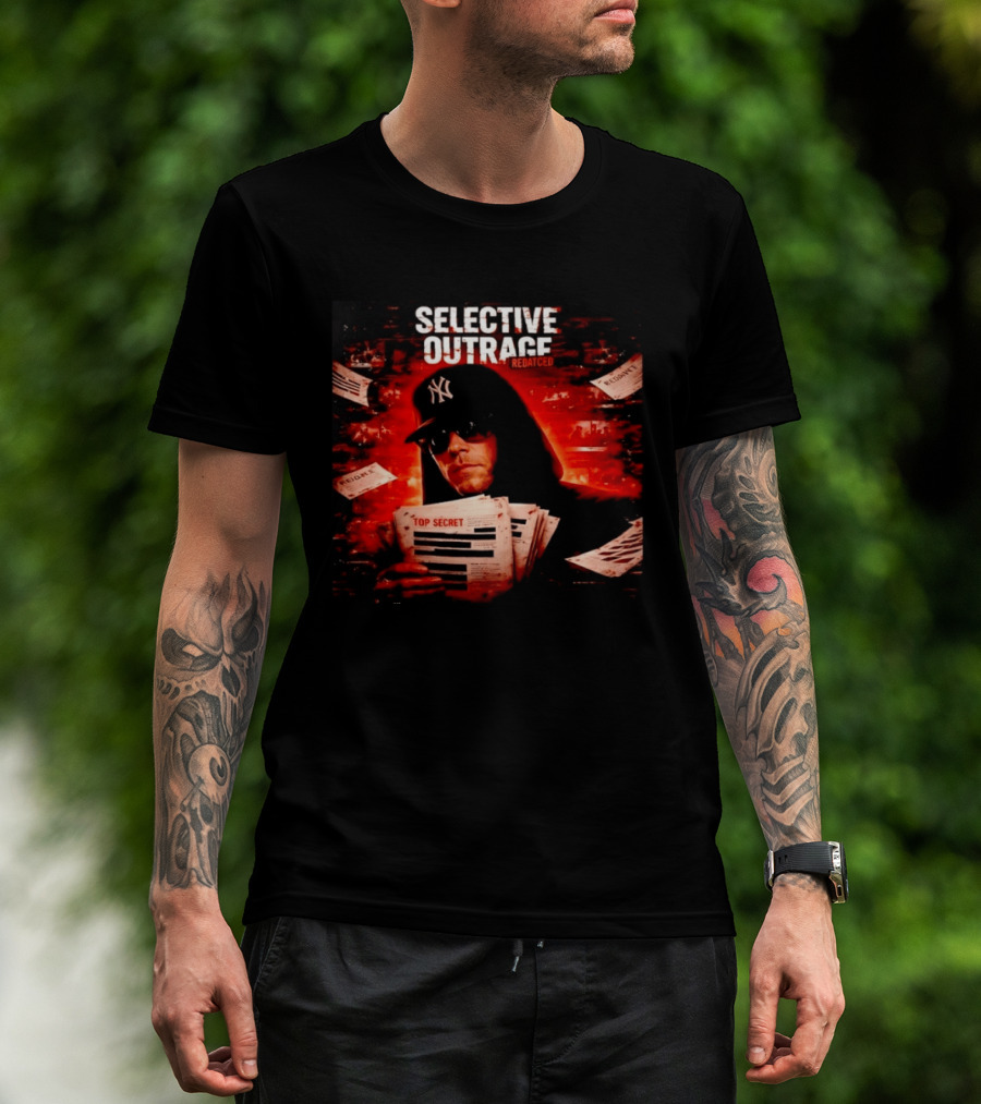 Selective Outrage Redacted Top Secret NY Yankees Hat T-Shirt