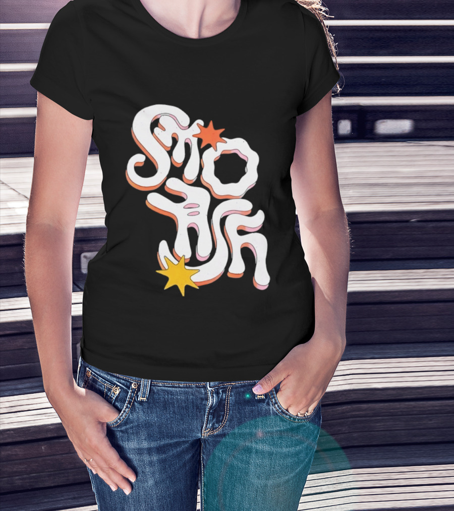 Stash Groovy 70s Retro Psychedelic Style With Stars T-Shirt
