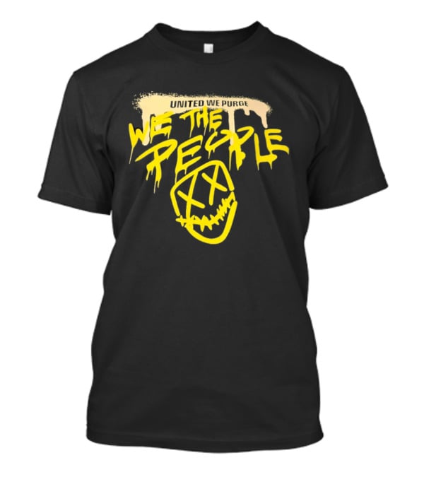 United We Purge We The People Horror Movie Mask Dripping Yellow T-Shirt