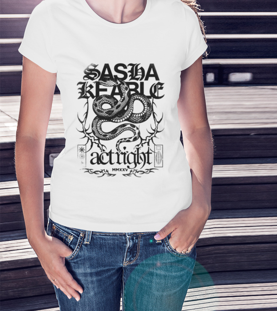 Sasha Keable Act Right US Tour White Snake T-Shirt