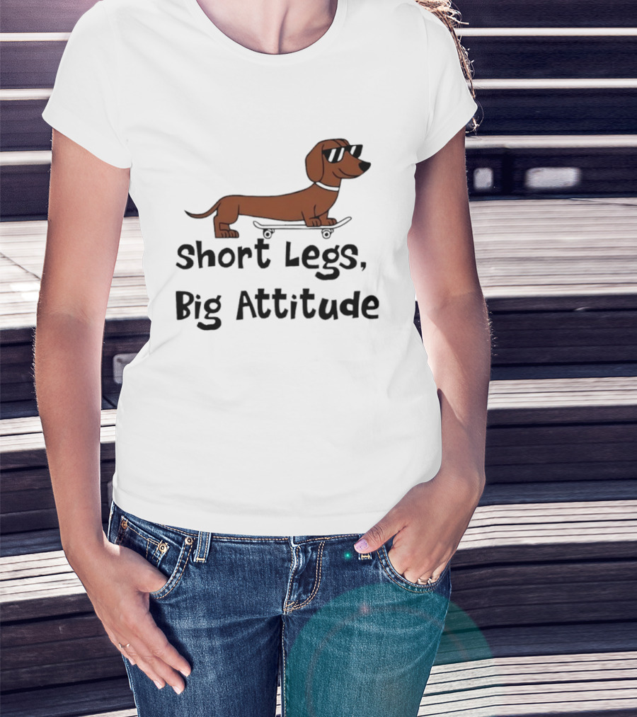 Dachshund Skater Short Legs Big Attitude T-Shirt